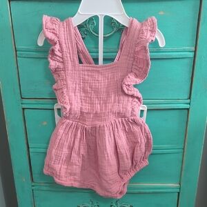 Pink Ruffled Baby Girl Romper